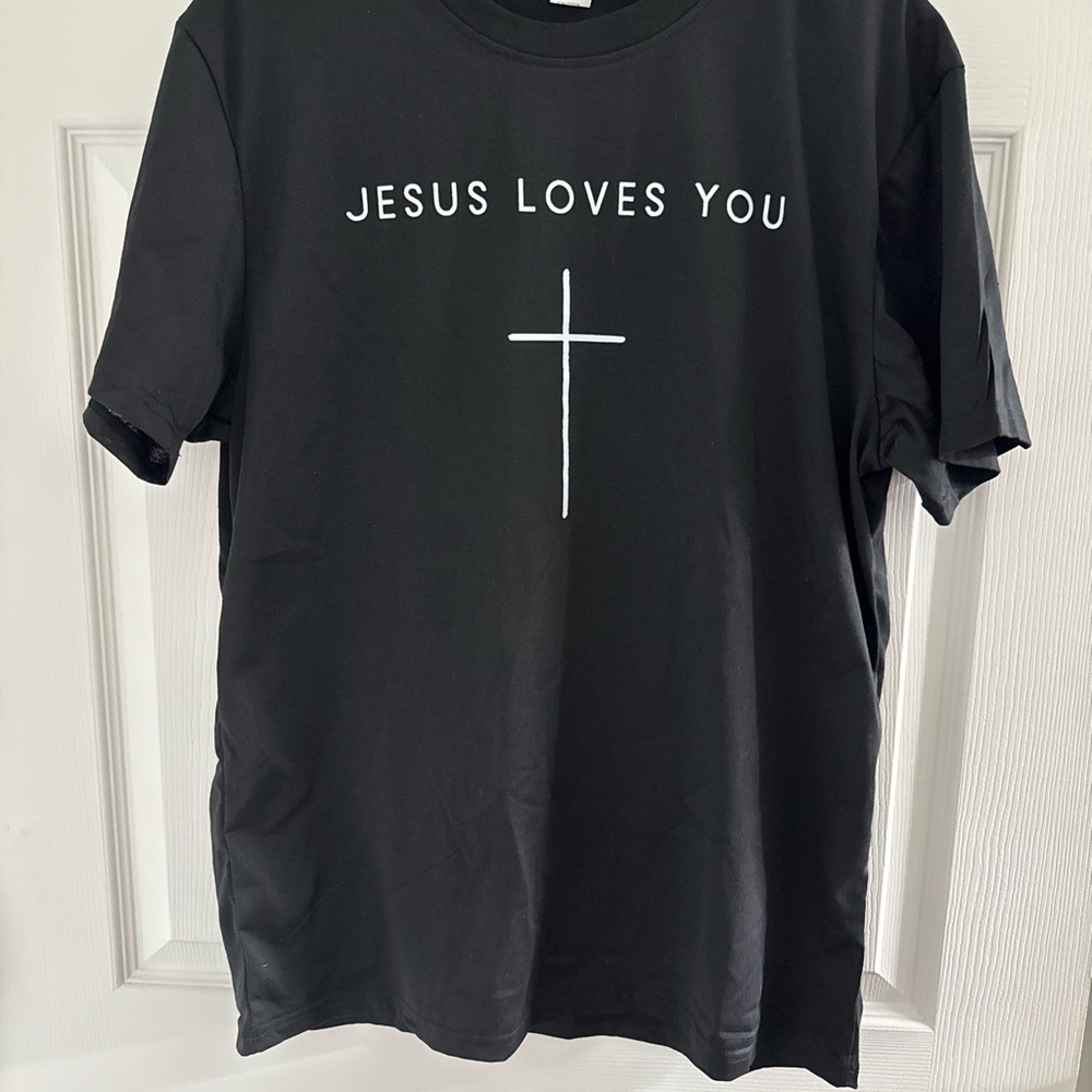 Black 'Jesus Loves You' T-Shirt